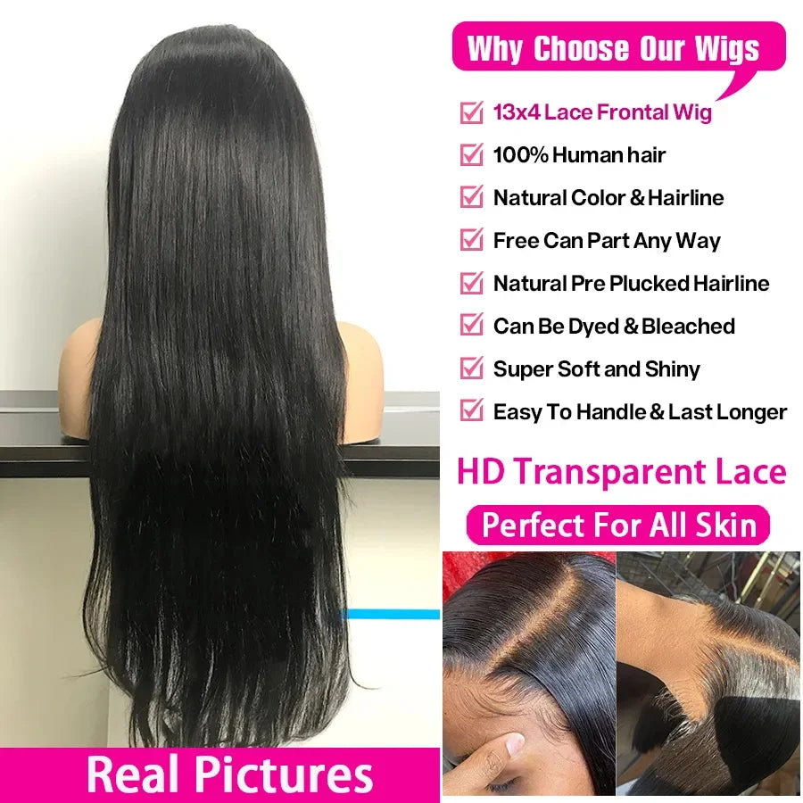 40 Inches Body Wave Human Hair Wig 13x4 360 Transparent Lace Front Human Hair Wig 13x6 Brazilian Lace Human Hair For Black Women