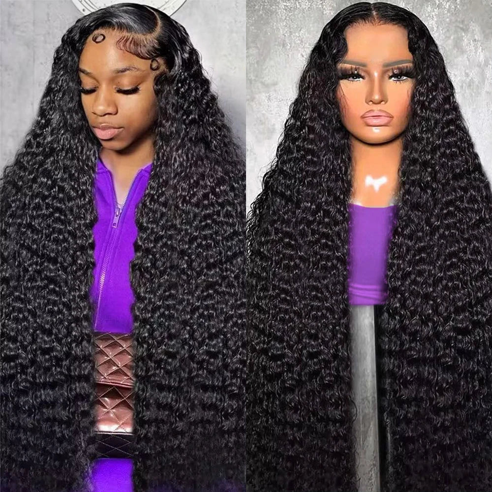 40 Inch Curly Lace Front Wigs Human Hair 250 Density 13x4 HD Transparent Jerry Curly Wigs Pre Plucked For Women