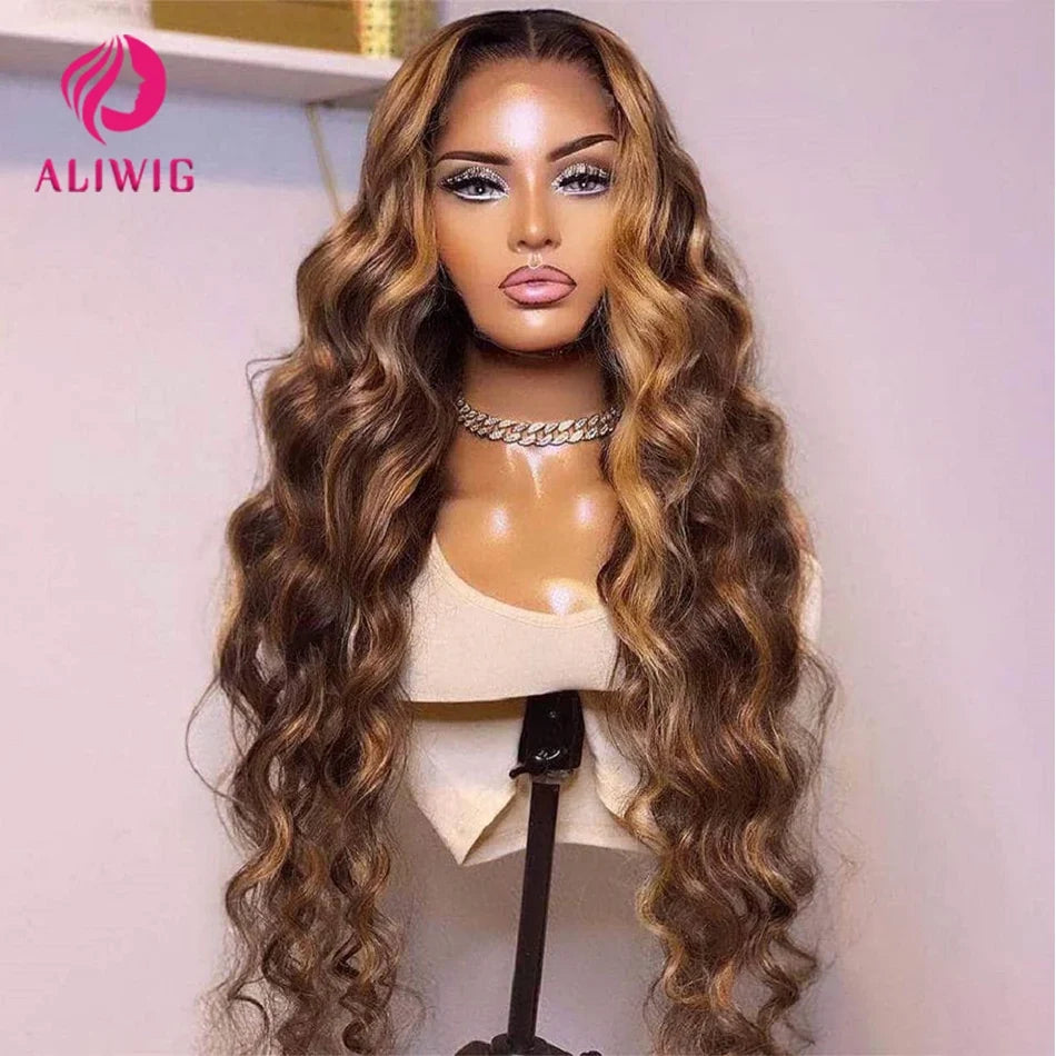 Highlight Wig Human Hair 13x4 Colored Honey Blonde Lace Front Human Hair Wigs For Women Ombre Body Wave 13x6 Hd Lace Frontal Wig