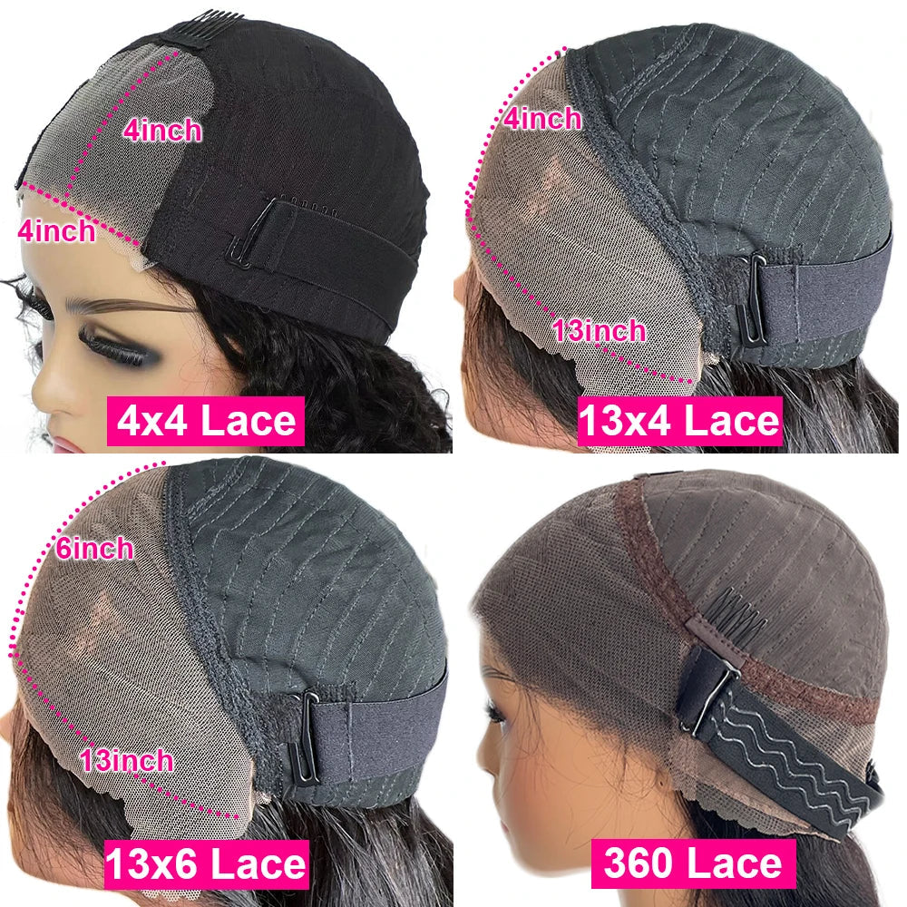 Glueless Lace Frontal Wig Human Hair Ready To Wear 400 Density Bouncy Curly 360/13x6 HD Lace Front Wig Preplucked Hair For Women