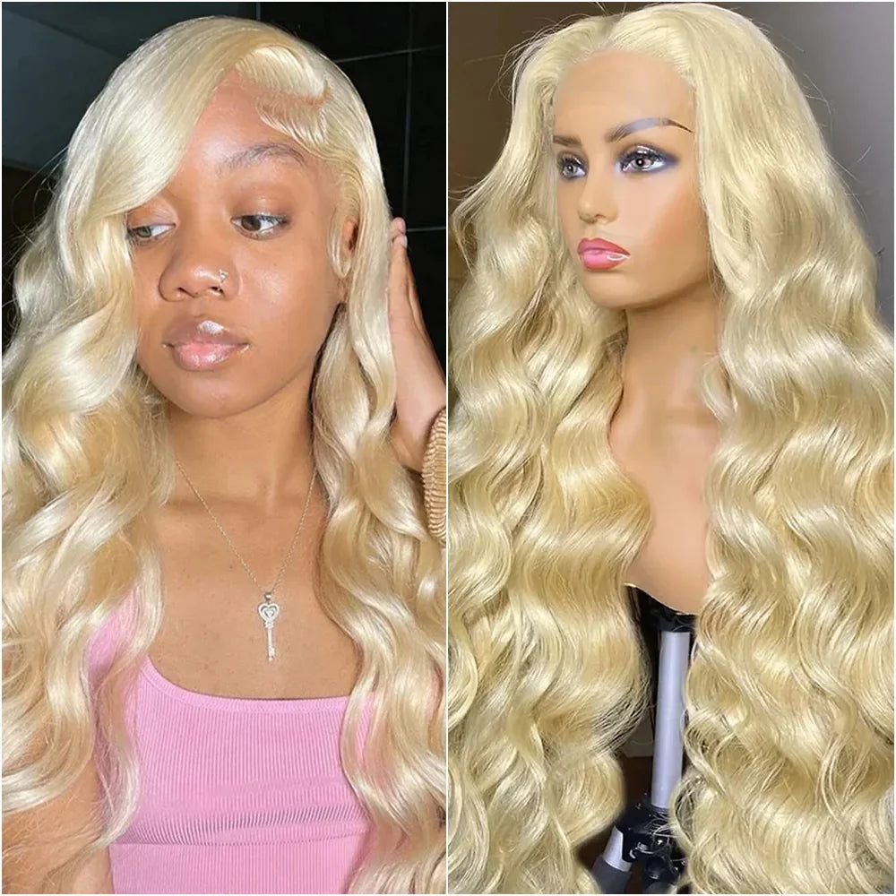13x6 Hd Transparent Lace Frontal Human Hair Wig 200 Density Body Wave 613 Blonde 13x4 Lace Front Brazilian Wigs Pre Plucked