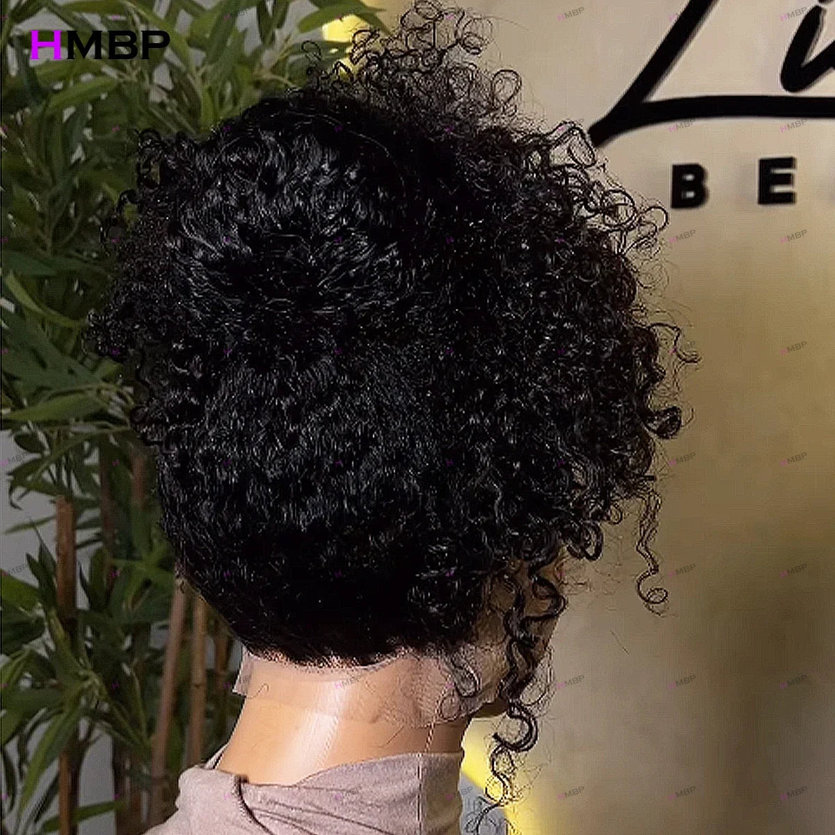 Glueless Lace Frontal Wig Human Hair Ready To Wear 400 Density Bouncy Curly 360/13x6 HD Lace Front Wig Preplucked Hair For Women