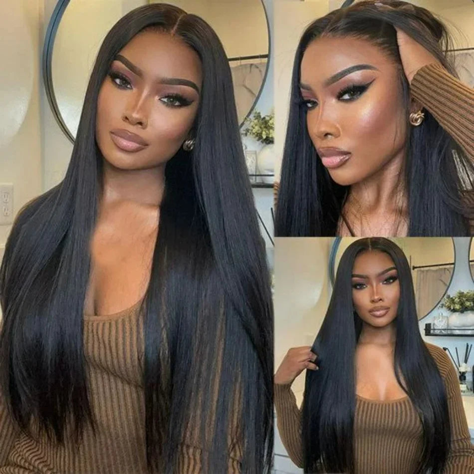 30 40 Inch Bone Straight 13x6 Lace Frontal Wigs 13x4 HD Transparent Lace Front Wig Black Preplucked Brazilian Human Hair Wig100%