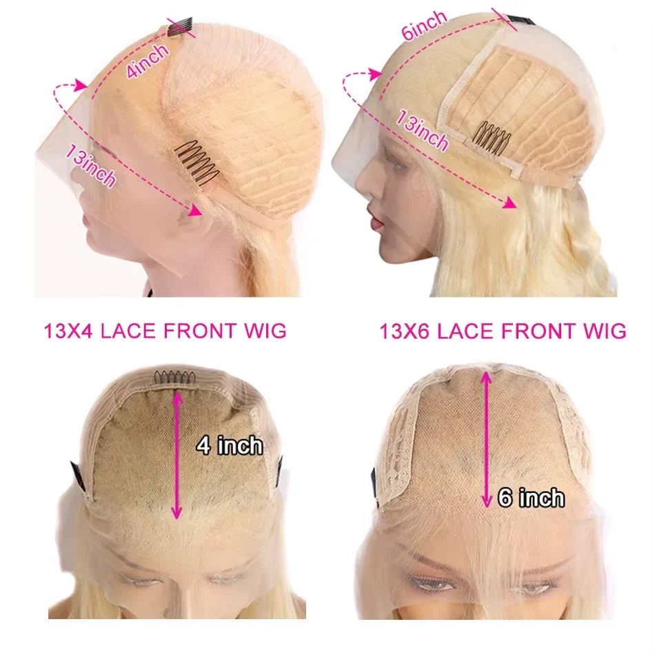 250 Density Blonde 613 Human Hair Wigs 100% Straight Hd Lace Frontal Wig 13x6 Brazilian Hair 30 40 Inch Colored Lace Front Wig