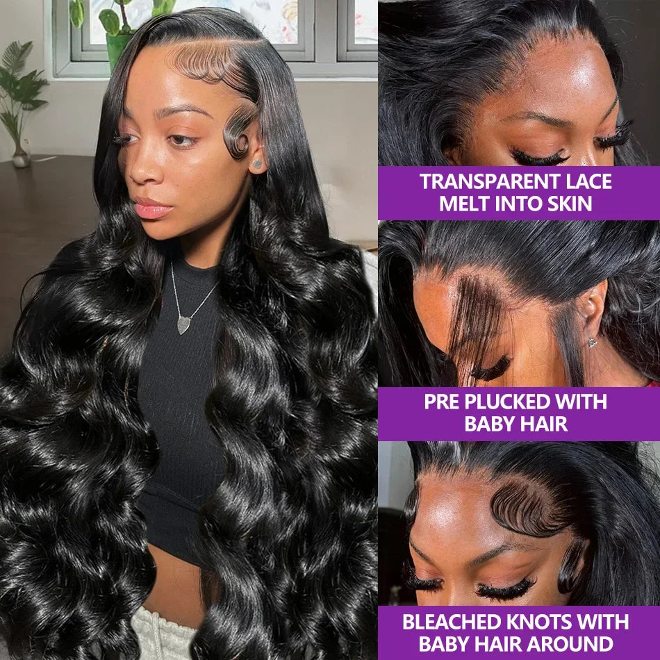 40 Inch Body Wave Human Hair Wigs 13x6 Transparent Human Hair 13x4 Hd Lace Frontal Wig Human Hair Pre Pluck Lace Front Wig