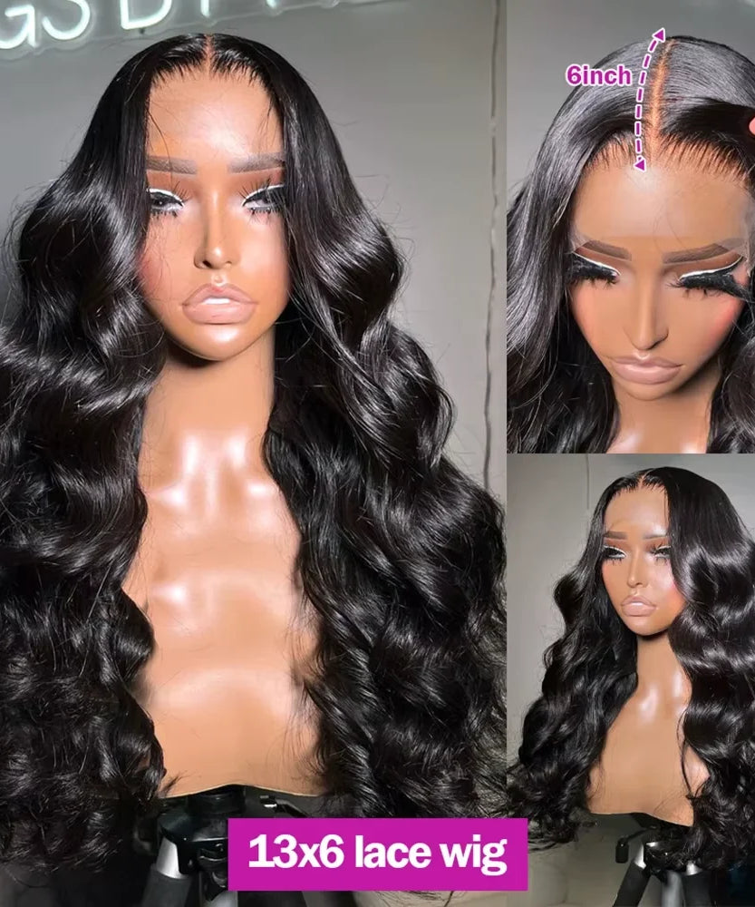 30 32 Inch Body Wave Human Hair Wigs 300% 13x6 HD Lace Front Human Hair Wig For Woman 5x5 Gluless Lace Closure Wig Preplucked