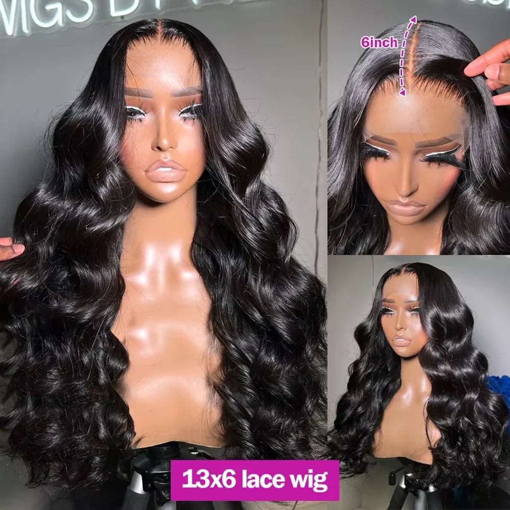 30 32 Inch Body Wave Human Hair Wigs 300% 13x6 HD Lace Front Human Hair Wig For Woman 5x5 Gluless Lace Closure Wig Preplucked