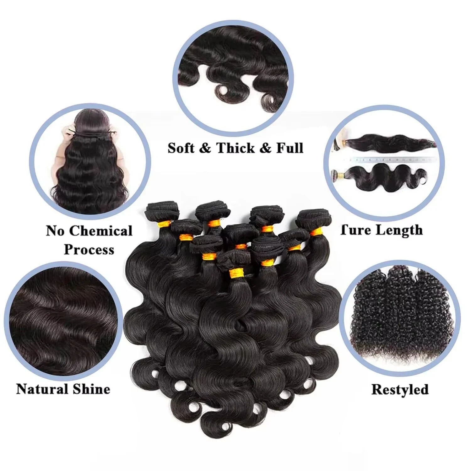 16A 40 Inch Body Wave Bundles 100% Human Hair Real Raw Extensions Wet And Wavy Remy Weave Hair Bundles For Black Women Quality