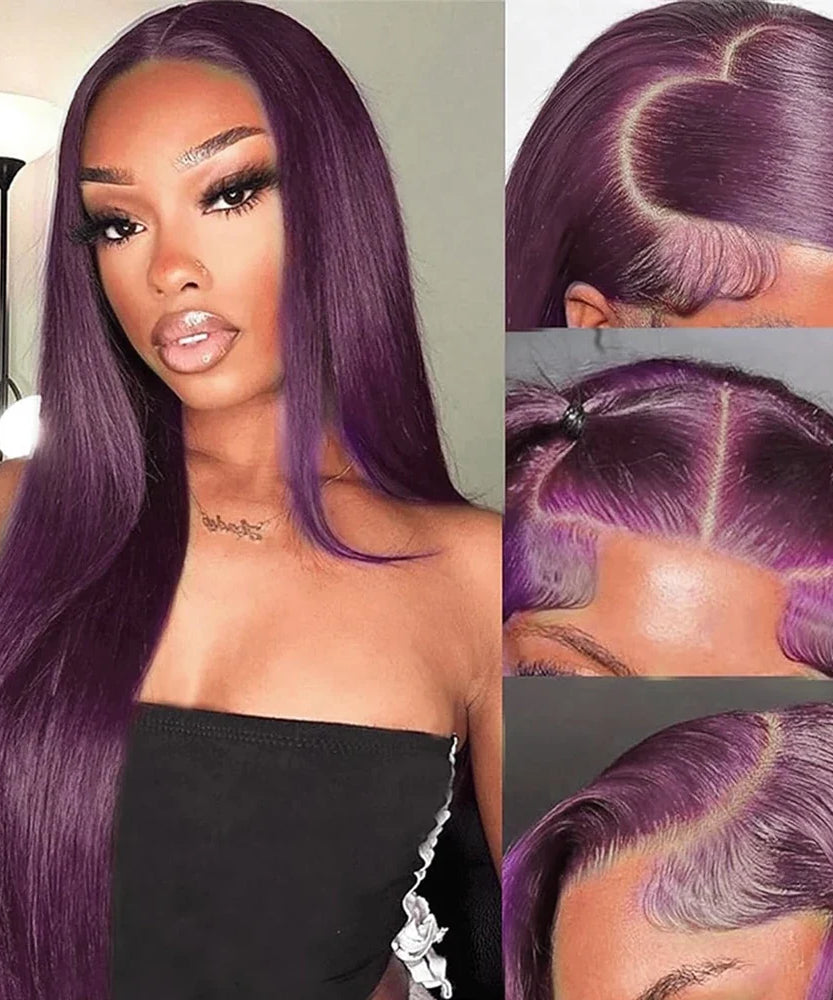 30 Inch Long Straight Synthetic Lace Front Wig Wear To Go Glueless Wig Dark Burgundy 13X4 Synthetic Lace Front Wigs for Women