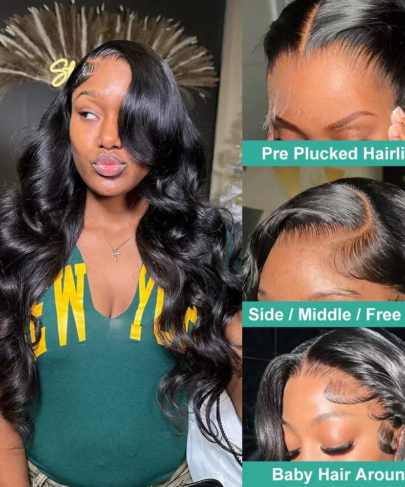 30 32 Inch Body Wave Human Hair Wigs 300% 13x6 HD Lace Front Human Hair Wig For Woman 5x5 Gluless Lace Closure Wig Preplucked
