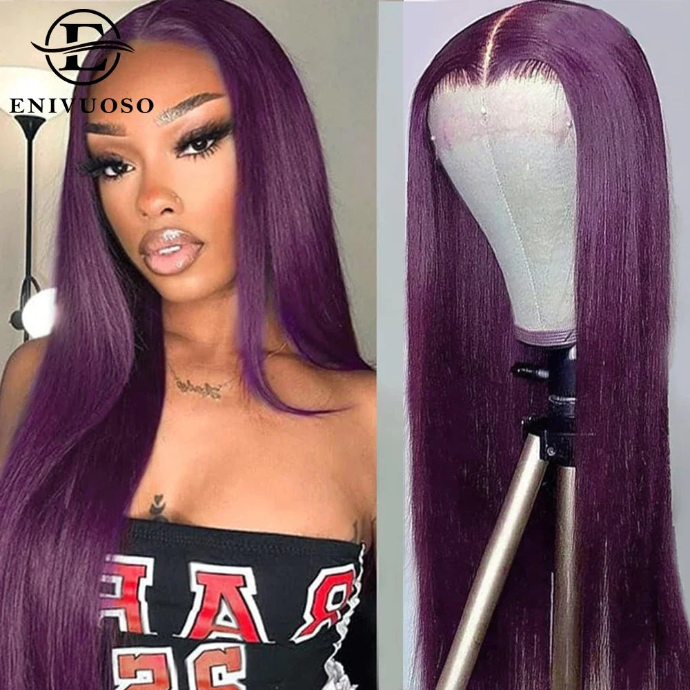 30 Inch Long Straight Synthetic Lace Front Wig Wear To Go Glueless Wig Dark Burgundy 13X4 Synthetic Lace Front Wigs for Women