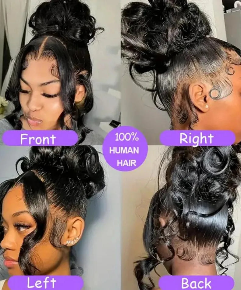 360 Full Lace Wig Body Wave Human Hair Wigs 100% Pre Plucked Hd Brazilian Lace Frontal Wigs Invisible Strap 250 Density 40 Inch