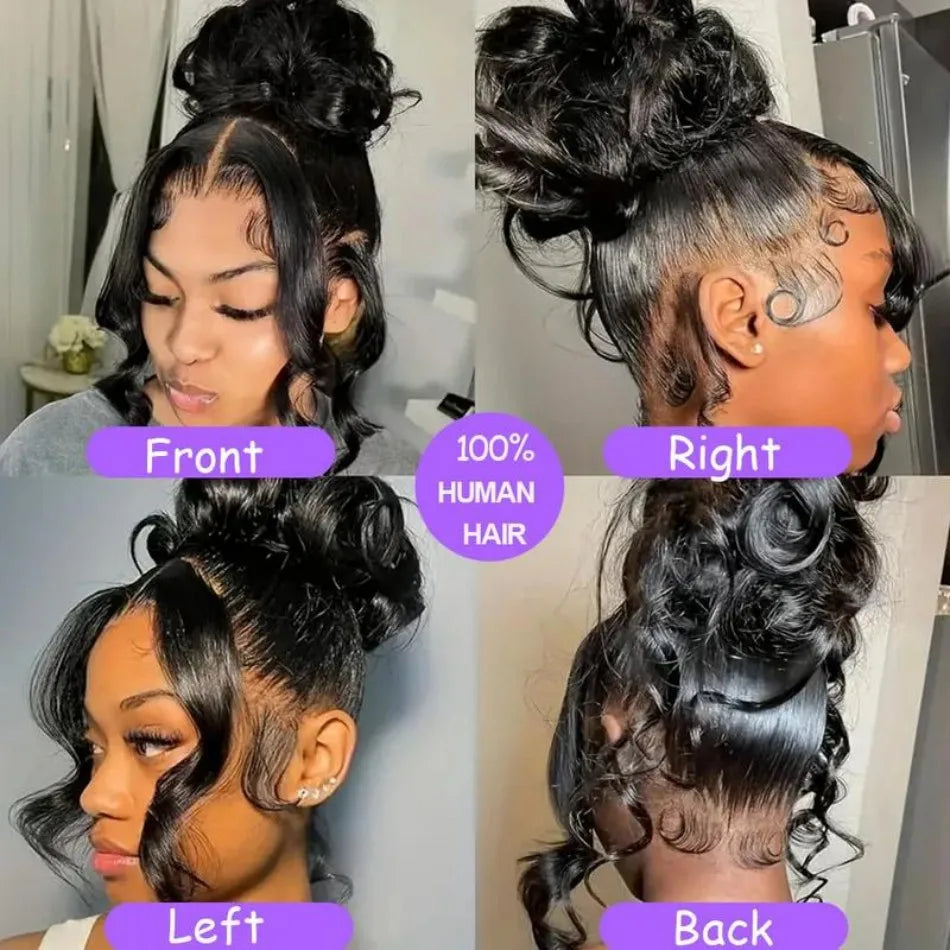 360 Full Lace Wig Body Wave Human Hair Wigs 100% Pre Plucked Hd Brazilian Lace Frontal Wigs Invisible Strap 250 Density 40 Inch