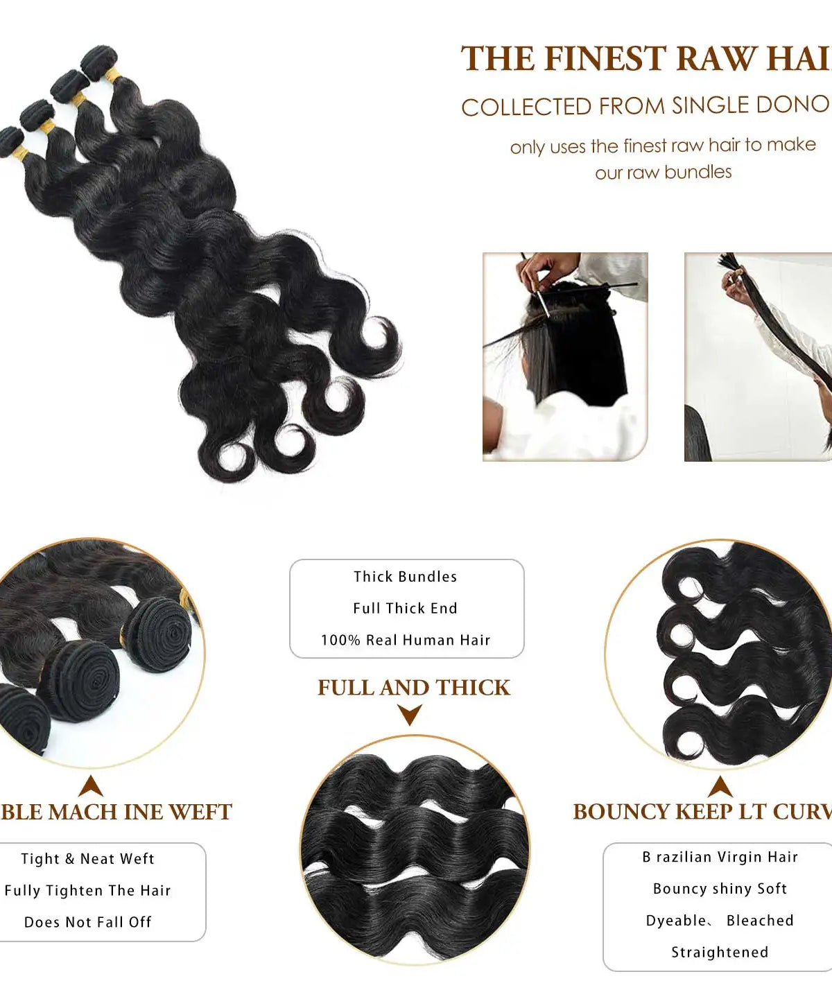 16A 40 Inch Body Wave Bundles 100% Human Hair Real Raw Extensions Wet And Wavy Remy Weave Hair Bundles For Black Women Quality