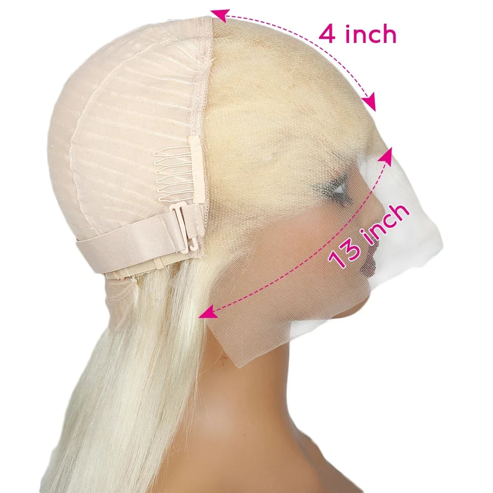 13x6 Hd Transparent Lace Frontal Human Hair Wig 200 Density Body Wave 613 Blonde 13x4 Lace Front Brazilian Wigs Pre Plucked