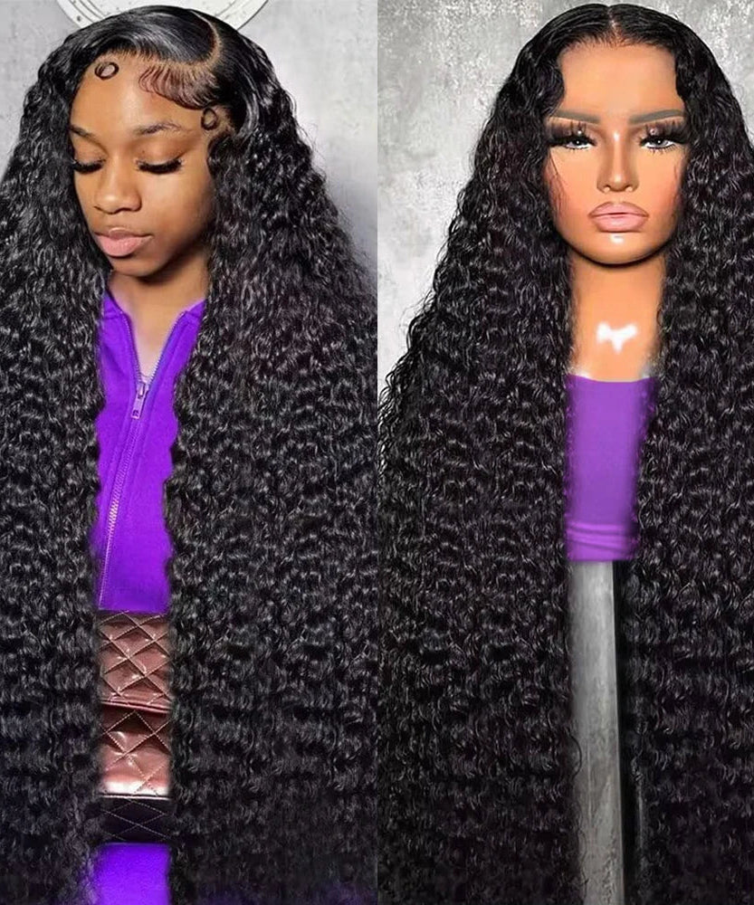 40 Inch Curly Lace Front Wigs Human Hair 250 Density 13x4 HD Transparent Jerry Curly Wigs Pre Plucked For Women