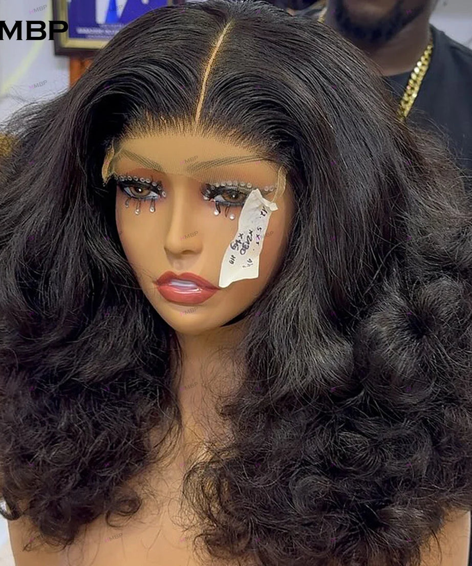 Glueless Lace Frontal Wig Human Hair Ready To Wear 400 Density Bouncy Curly 360/13x6 HD Lace Front Wig Preplucked Hair For Women