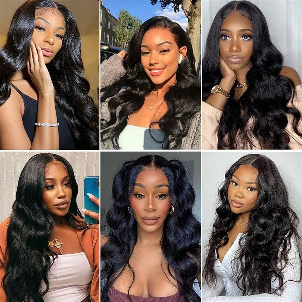 15A Human Hair Bundles 34 36 38 40Inch Body Wave 100% Unprocessed Hair 4 Bundles Extensions Quick Weave Human Hair Natural Black