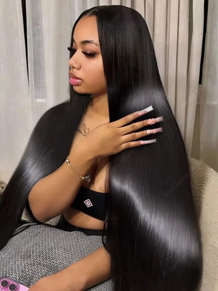 40 Inch 13x4 Bone Straight Lace Front Wigs Human Hair 13x6 Brazilian Transparent Lace Frontal Wig For Women With Baby Hair