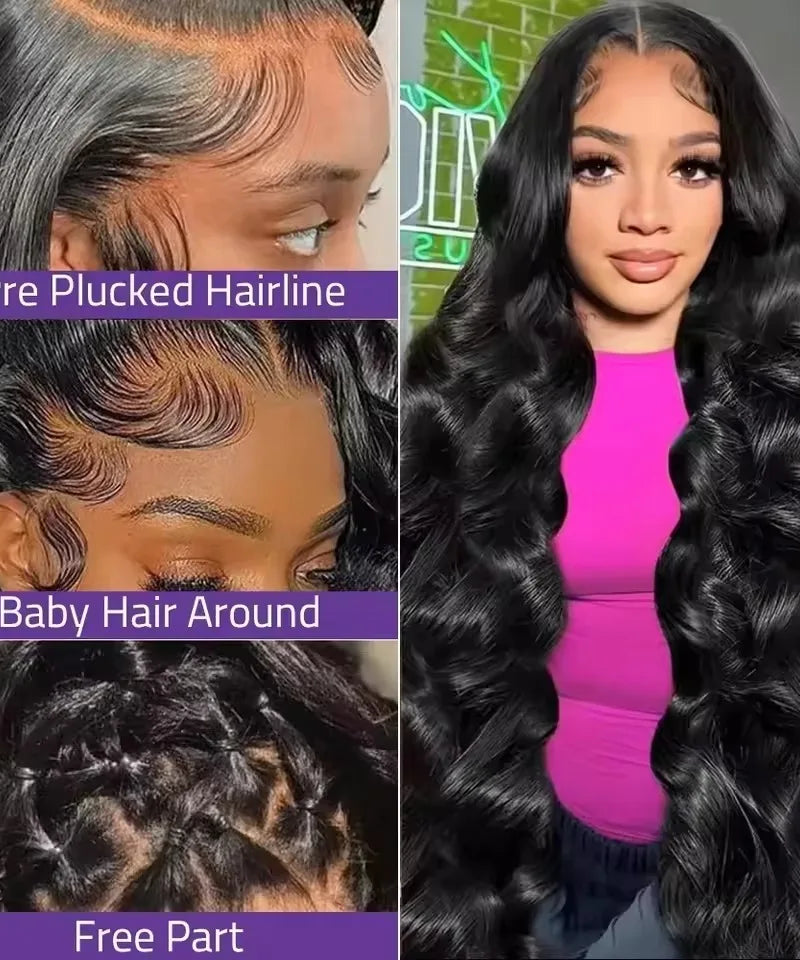 40 Inches Body Wave Human Hair Wig 13x4 360 Transparent Lace Front Human Hair Wig 13x6 Brazilian Lace Human Hair For Black Women