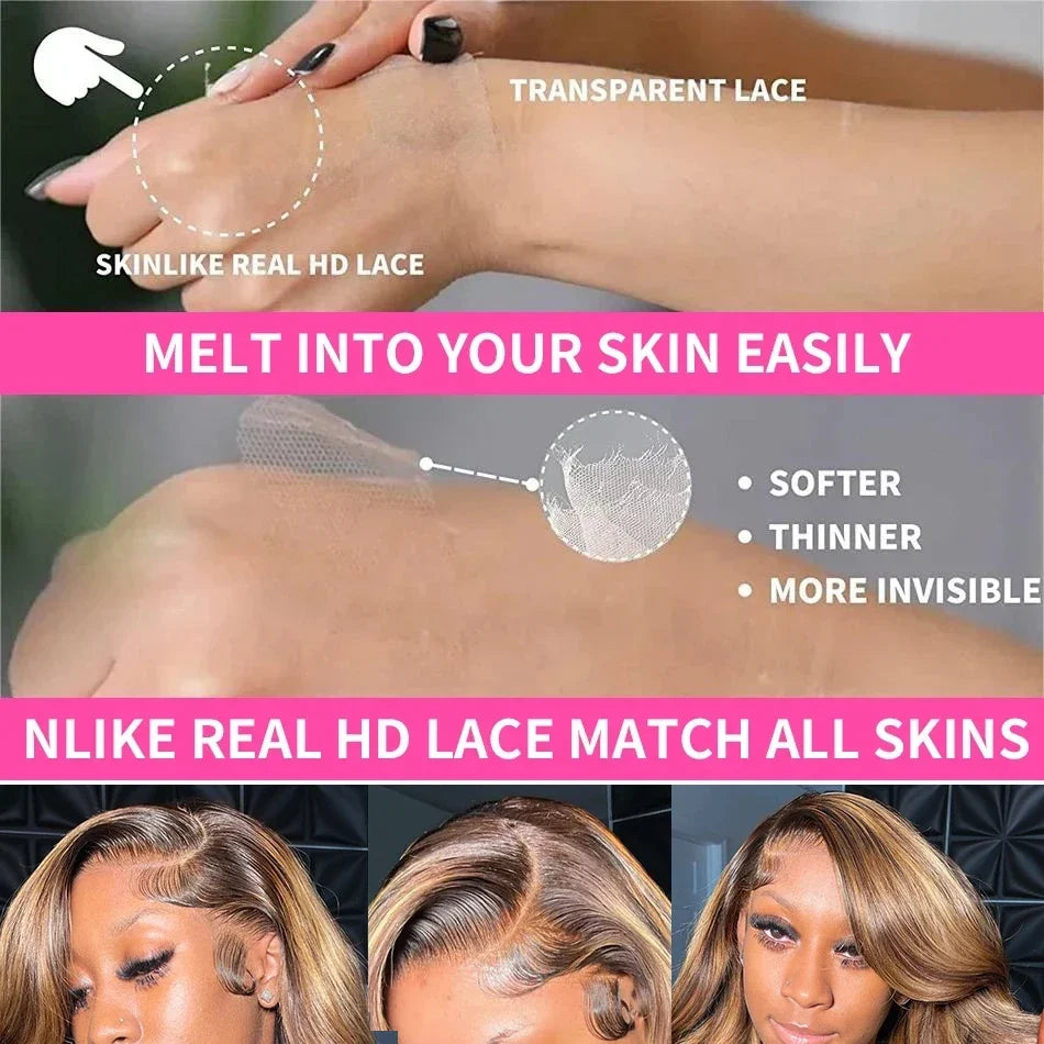 Highlight Wig Human Hair 13x4 Colored Honey Blonde Lace Front Human Hair Wigs For Women Ombre Body Wave 13x6 Hd Lace Frontal Wig