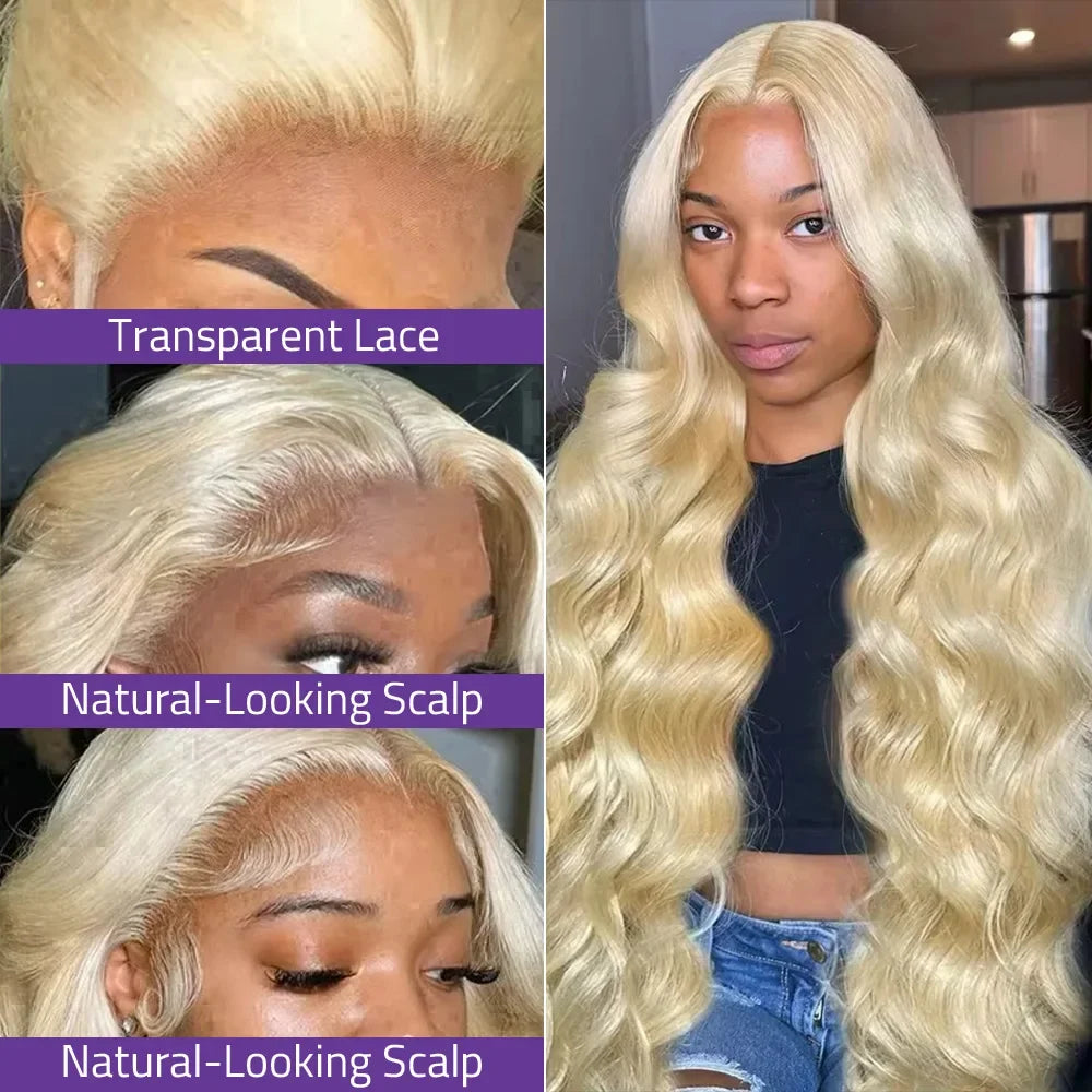 13x6 Hd Transparent Lace Frontal Human Hair Wig 200 Density Body Wave 613 Blonde 13x4 Lace Front Brazilian Wigs Pre Plucked