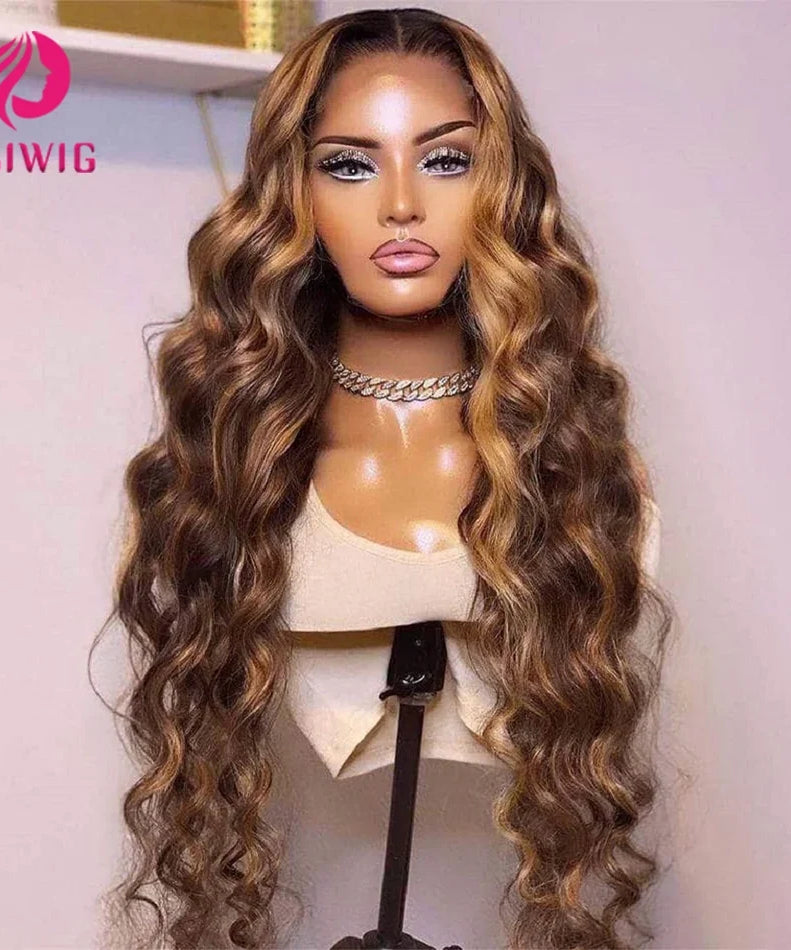 Highlight Wig Human Hair 13x4 Colored Honey Blonde Lace Front Human Hair Wigs For Women Ombre Body Wave 13x6 Hd Lace Frontal Wig