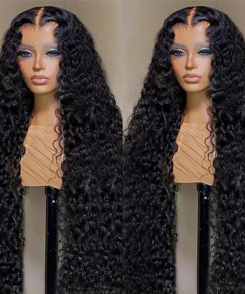 250Density Put on and Go Deep Wave Glueless Wig Human Hair For Women 5X5 13x6 HD Frontal Curly Lace Front Wigs On Clearance Sale
