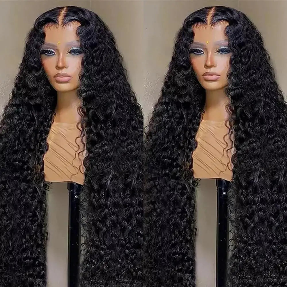250Density Put on and Go Deep Wave Glueless Wig Human Hair For Women 5X5 13x6 HD Frontal Curly Lace Front Wigs On Clearance Sale