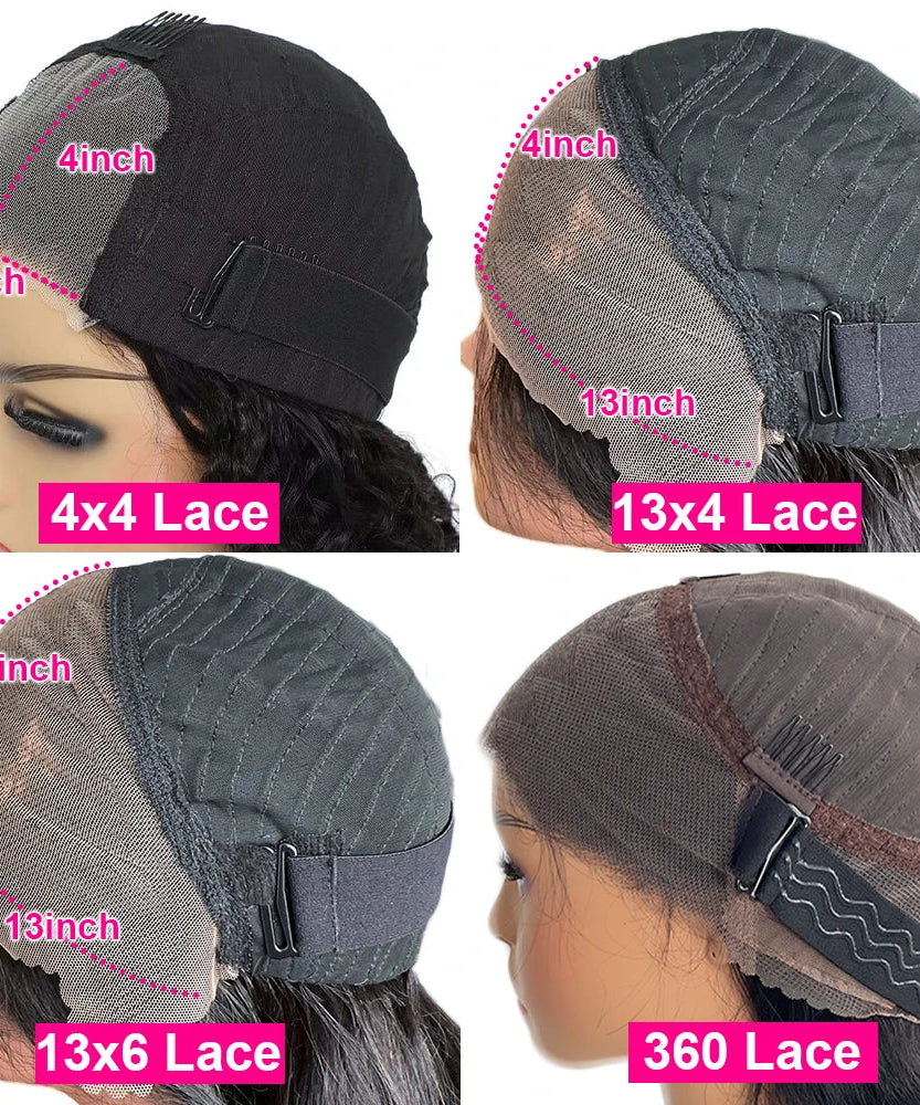 Glueless Lace Frontal Wig Human Hair Ready To Wear 400 Density Bouncy Curly 360/13x6 HD Lace Front Wig Preplucked Hair For Women