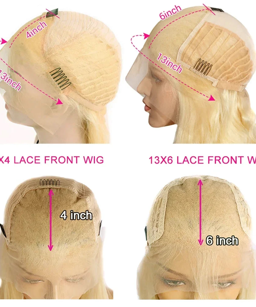 200 Density HD Lace Frontal Wig 613 Blonde 13x6 Body Wave Lace Front Wig Preplucked Brazilian Lace Front Human Hair Wigs 46 Inch