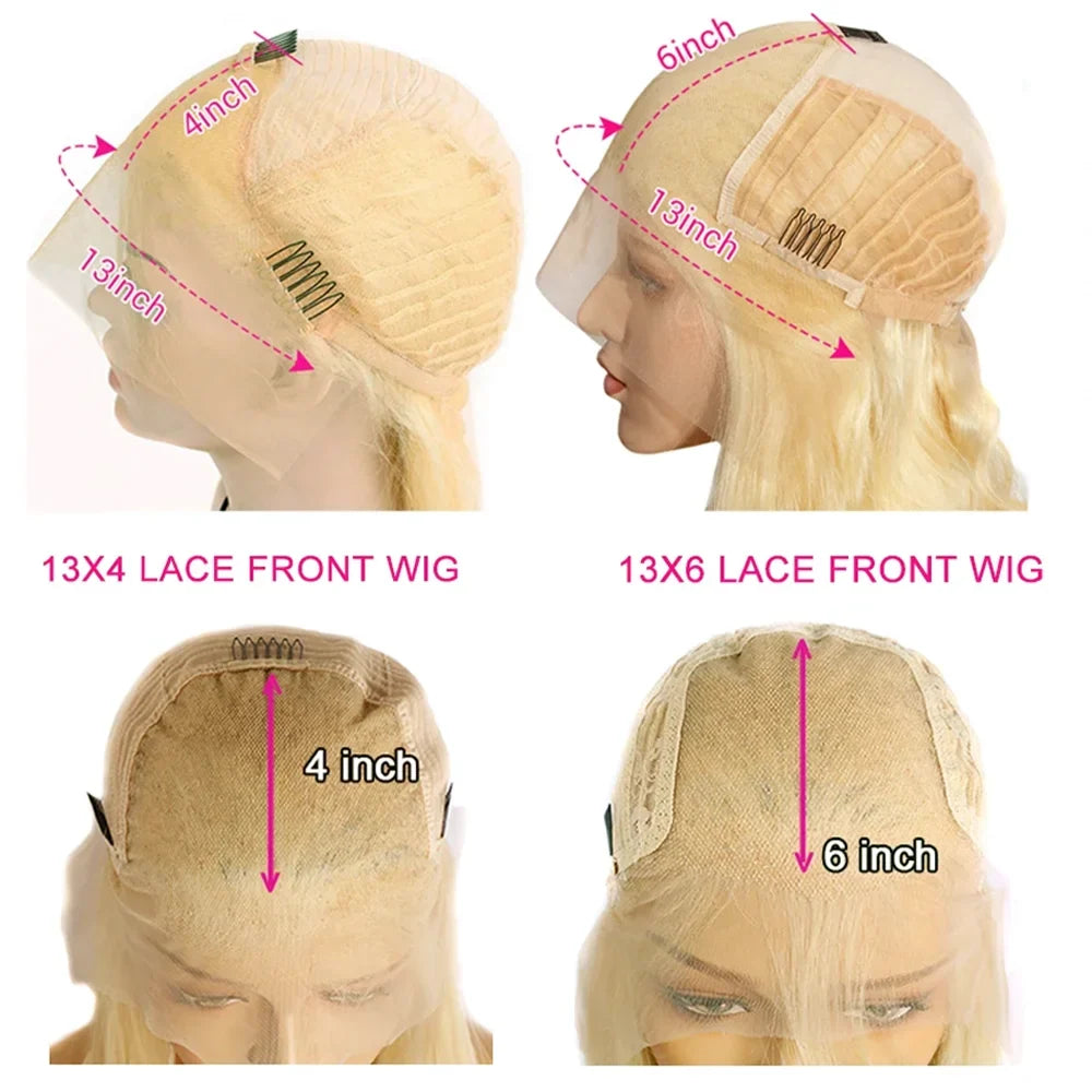 200 Density HD Lace Frontal Wig 613 Blonde 13x6 Body Wave Lace Front Wig Preplucked Brazilian Lace Front Human Hair Wigs 46 Inch