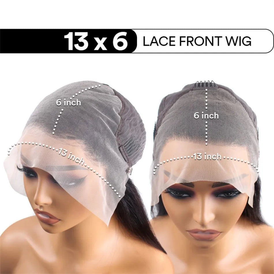 30 40 Inch Bone Straight 13x6 Lace Frontal Wigs 13x4 HD Transparent Lace Front Wig Black Preplucked Brazilian Human Hair Wig100%