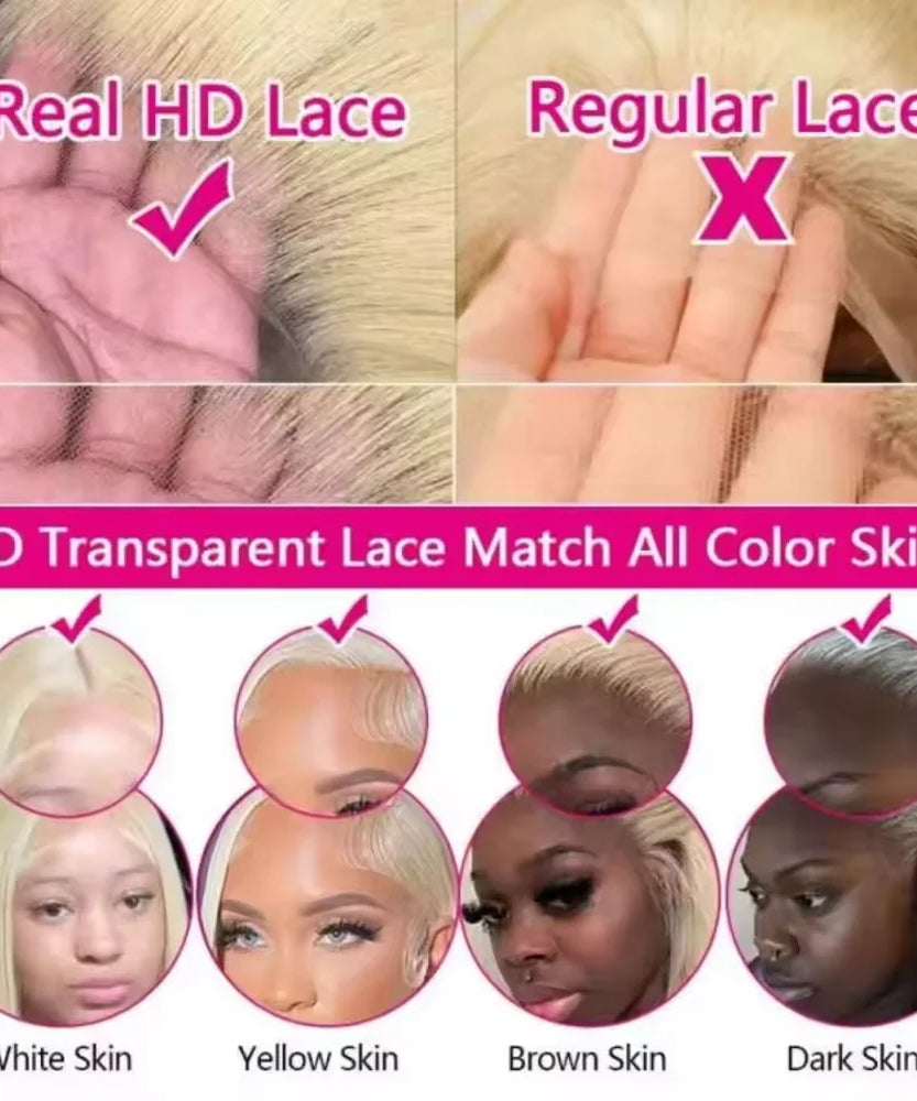 200 Density HD Lace Frontal Wig 613 Blonde 13x6 Body Wave Lace Front Wig Preplucked Brazilian Lace Front Human Hair Wigs 46 Inch