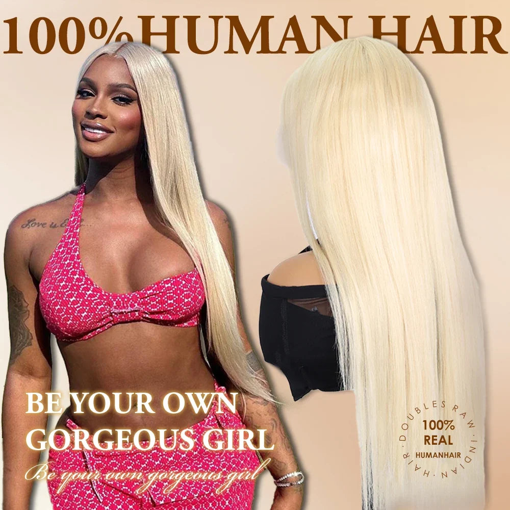 250 Density Blonde 613 Human Hair Wigs 100% Straight Hd Lace Frontal Wig 13x6 Brazilian Hair 30 40 Inch Colored Lace Front Wig