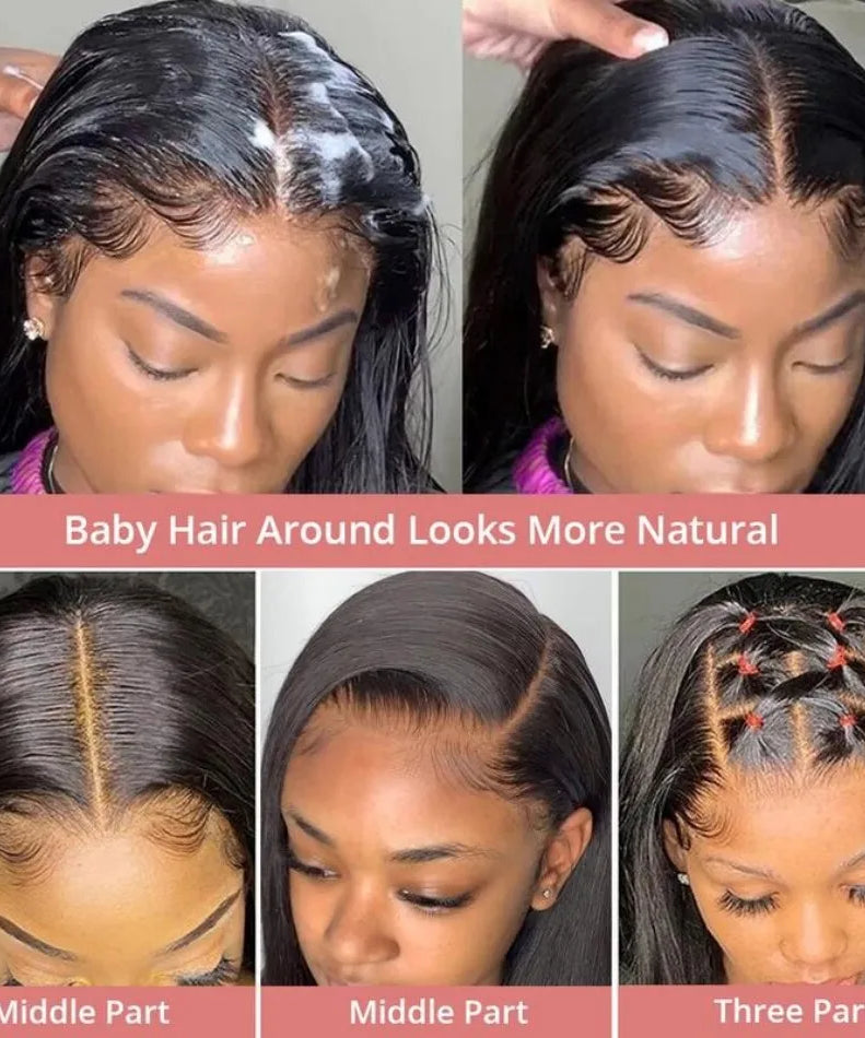 30 40 Inch Bone Straight 13x6 Lace Frontal Wigs 13x4 HD Transparent Lace Front Wig Black Preplucked Brazilian Human Hair Wig100%