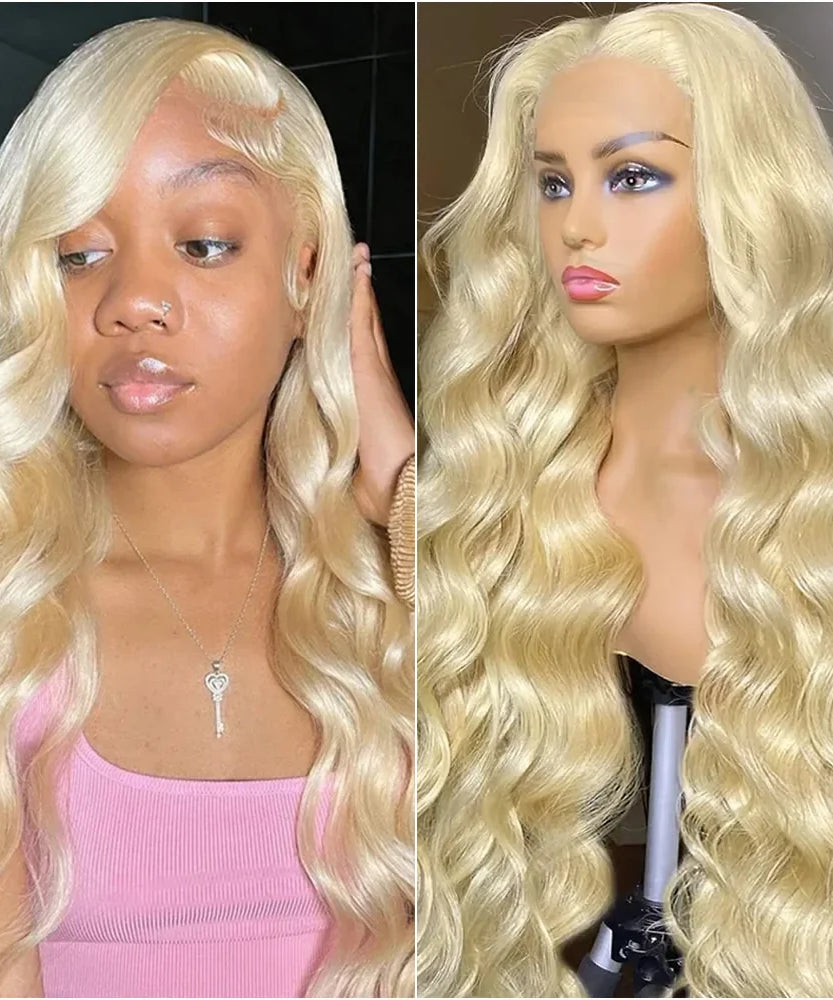 13x6 Hd Transparent Lace Frontal Human Hair Wig 200 Density Body Wave 613 Blonde 13x4 Lace Front Brazilian Wigs Pre Plucked