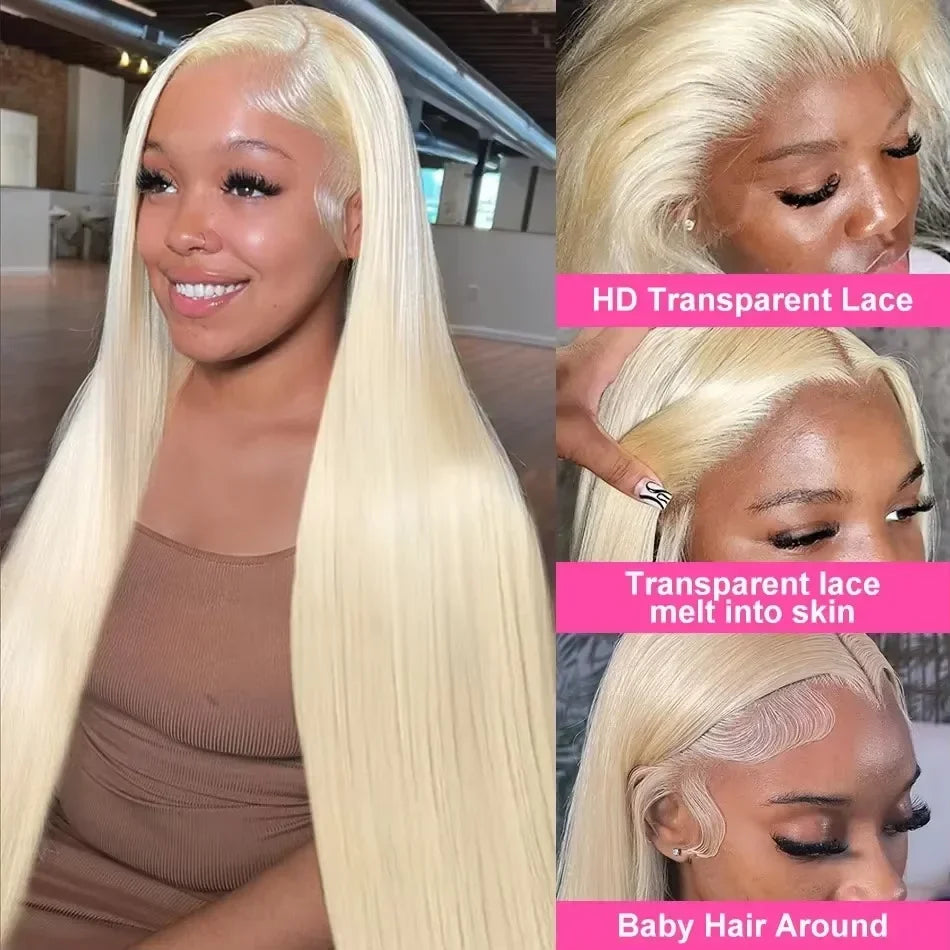 250% Density Blonde 613 Human Hair Wigs 13x6 HD Lace Front Wigs Straight Human Hair Lace Frontal Wig Brazilian Hair for Women