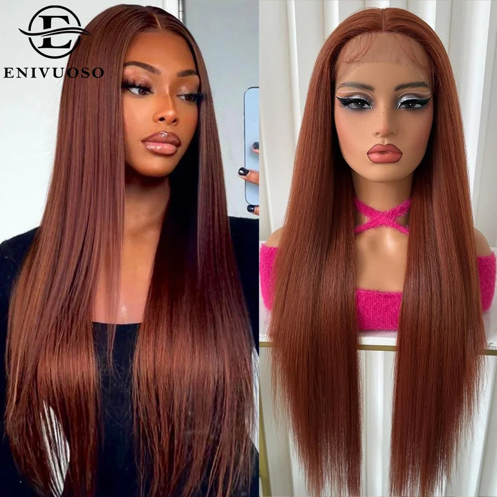 30 Inch Long Straight Synthetic Lace Front Wig Wear To Go Glueless Wig Dark Burgundy 13X4 Synthetic Lace Front Wigs for Women