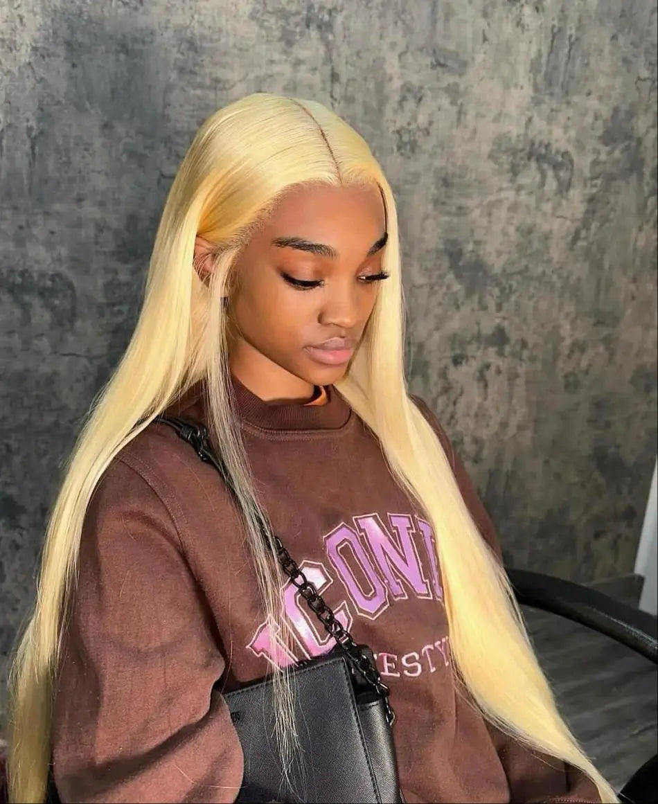 250% Density Blonde 613 Human Hair Wigs 13x6 HD Lace Front Wigs Straight Human Hair Lace Frontal Wig Brazilian Hair for Women