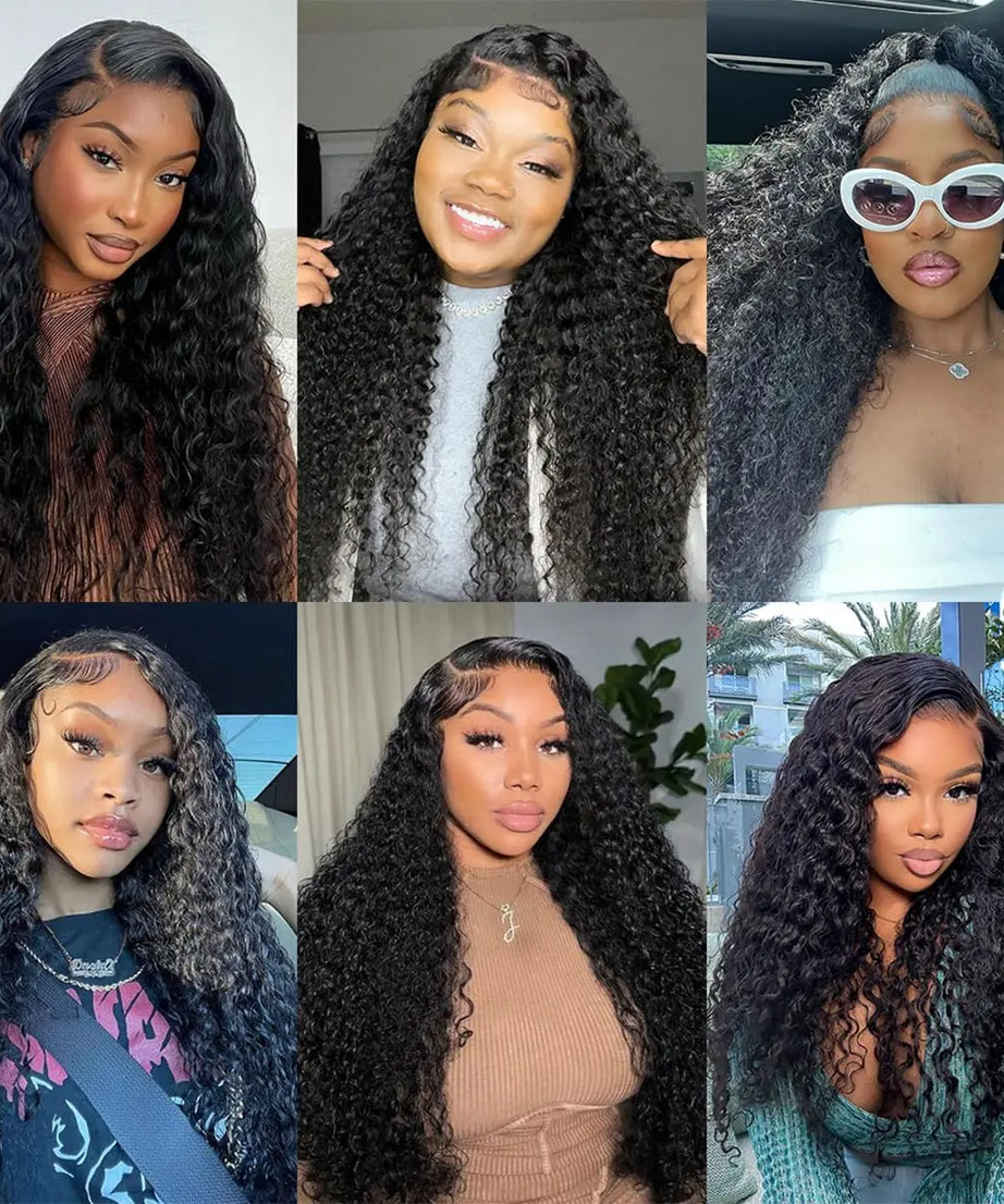 250Density Put on and Go Deep Wave Glueless Wig Human Hair For Women 5X5 13x6 HD Frontal Curly Lace Front Wigs On Clearance Sale