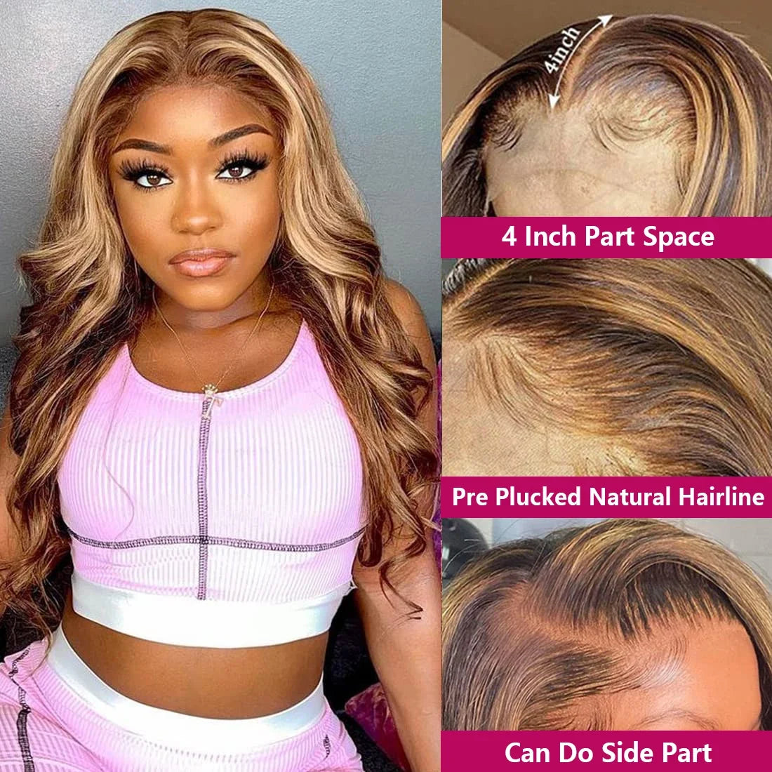 Highlight Wig Human Hair 13x4 Colored Honey Blonde Lace Front Human Hair Wigs For Women Ombre Body Wave 13x6 Hd Lace Frontal Wig