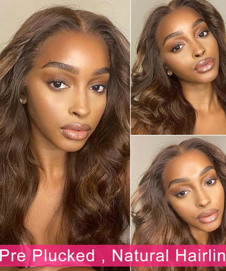 Chocolate Brown 13x6 HD Lace Front Human Hair Wigs For Women Brazilian Body Wave 4x4 13x4 Full Lace Frontal Wigs 100% Human Hair