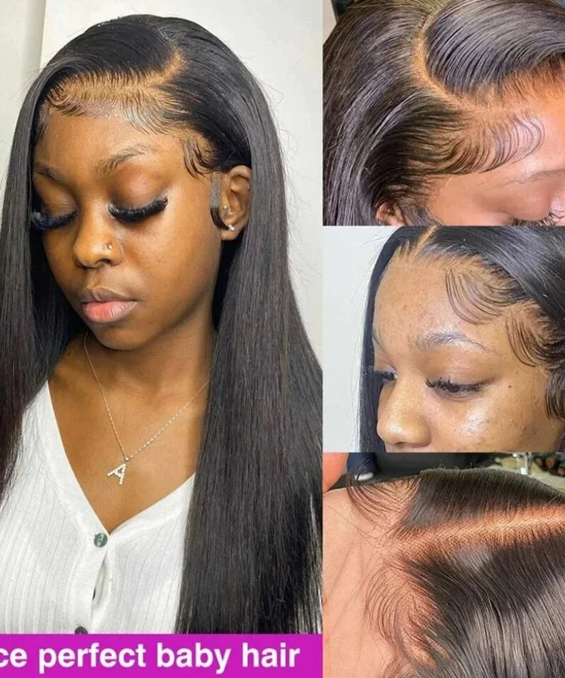 30 40 Inch Bone Straight 13x6 Lace Frontal Wigs 13x4 HD Transparent Lace Front Wig Black Preplucked Brazilian Human Hair Wig100%