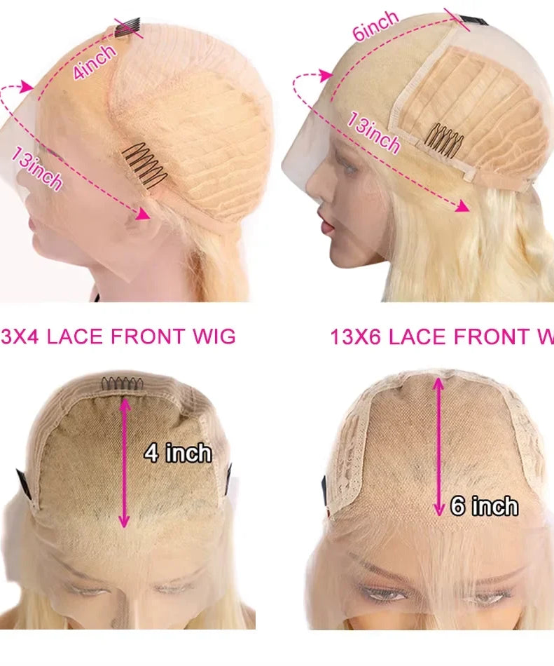 250 Density Blonde 613 Human Hair Wigs 100% Straight Hd Lace Frontal Wig 13x6 Brazilian Hair 30 40 Inch Colored Lace Front Wig