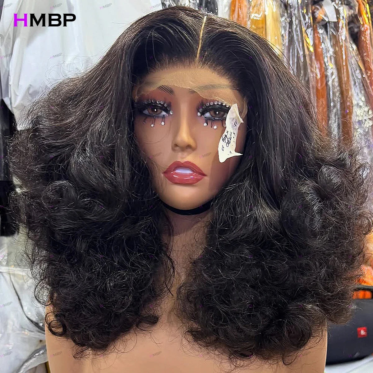 Glueless Lace Frontal Wig Human Hair Ready To Wear 400 Density Bouncy Curly 360/13x6 HD Lace Front Wig Preplucked Hair For Women