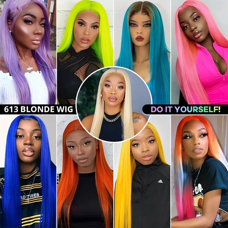 250% Density Blonde 613 Human Hair Wigs 13x6 HD Lace Front Wigs Straight Human Hair Lace Frontal Wig Brazilian Hair for Women