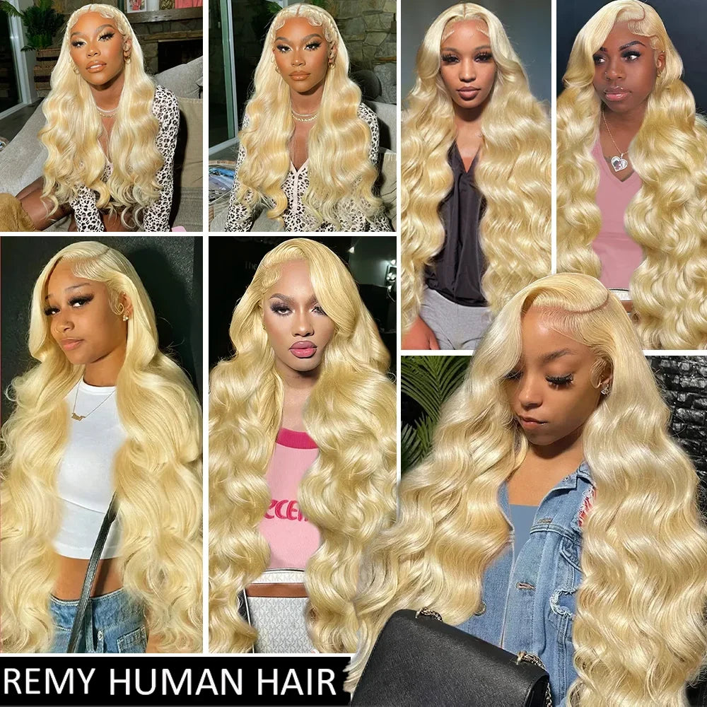 200 Density HD Lace Frontal Wig 613 Blonde 13x6 Body Wave Lace Front Wig Preplucked Brazilian Lace Front Human Hair Wigs 46 Inch
