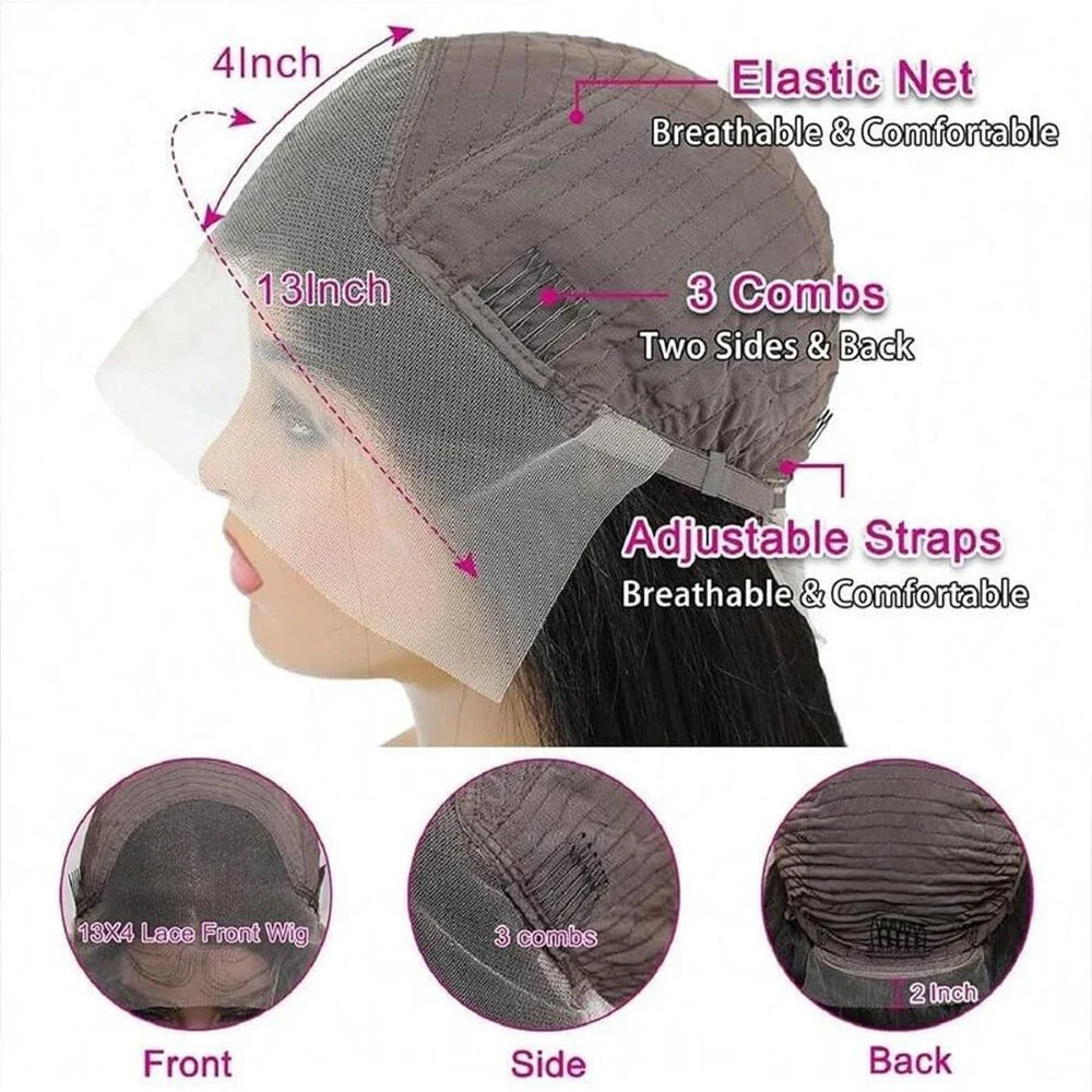 40 Inch Curly Lace Front Wigs Human Hair 250 Density 13x4 HD Transparent Jerry Curly Wigs Pre Plucked For Women