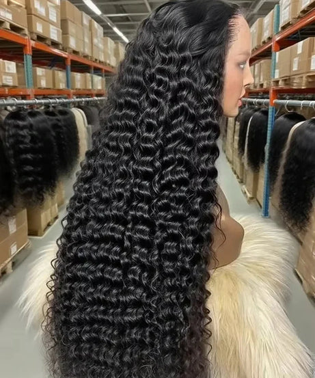 250Density Put on and Go Deep Wave Glueless Wig Human Hair For Women 5X5 13x6 HD Frontal Curly Lace Front Wigs On Clearance Sale